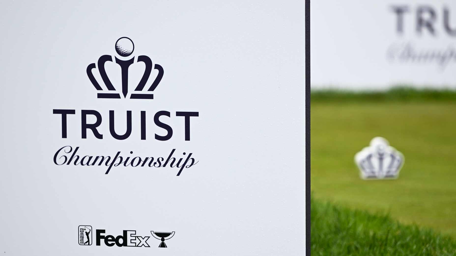 2025 Truist Championship tee sign pictured at Philadelphia Cricket Club.