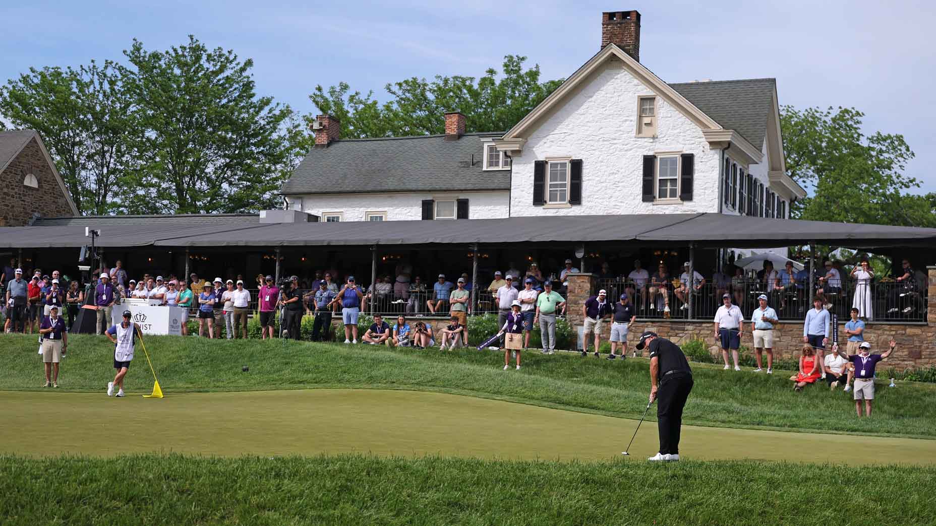 Shane Lowry putts at the Truist Championship.