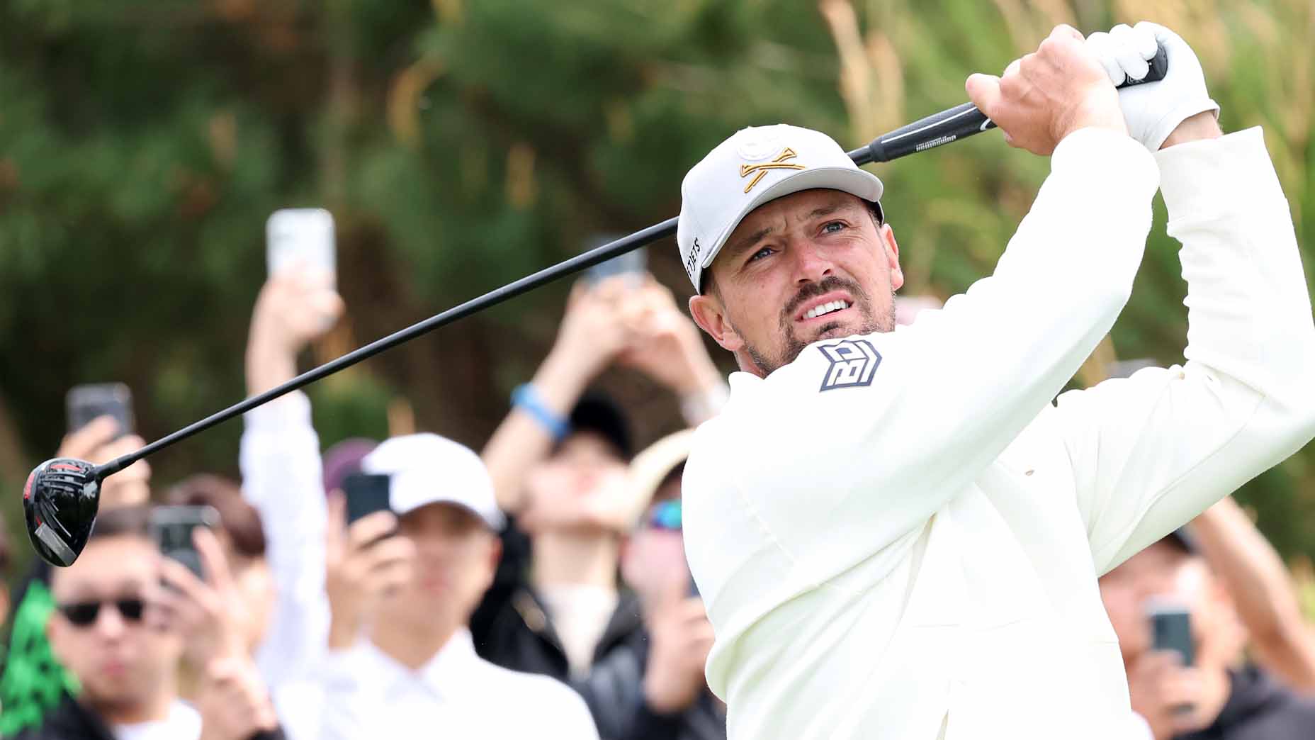 Bryson DeChambeau hits a shot during Day 2 of LIV Golf Korea.