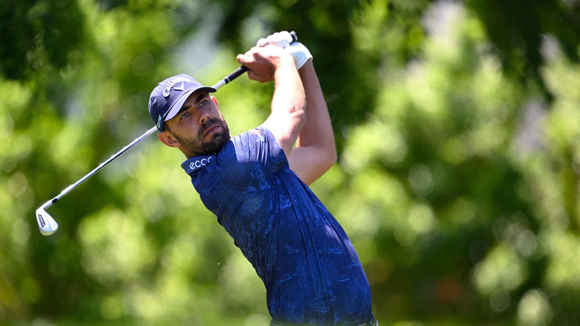 Erik van Rooyen hits a shot during the final round of the 2025 CJ Cup Byron Nelson.