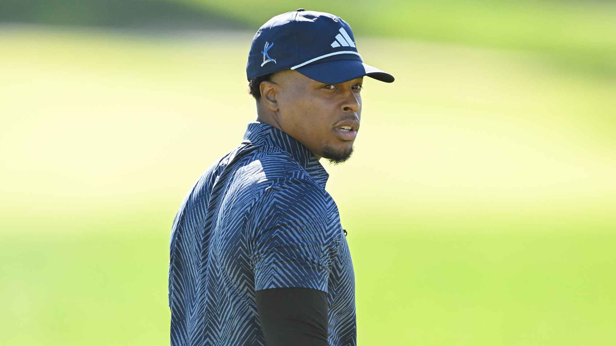 Kyle Lowry, NBA player for the Philadelphia 76ers, plays during the Pro-AM, prior to the Truist Championship