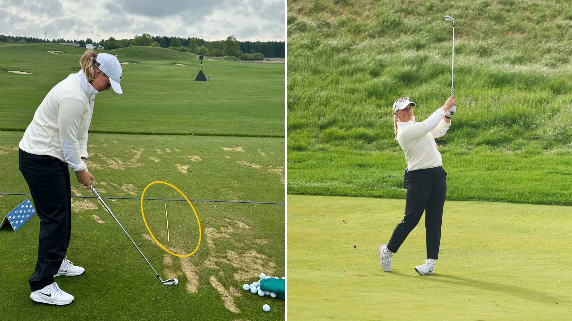 maja stark works on the range ahead of the u.s. women's open