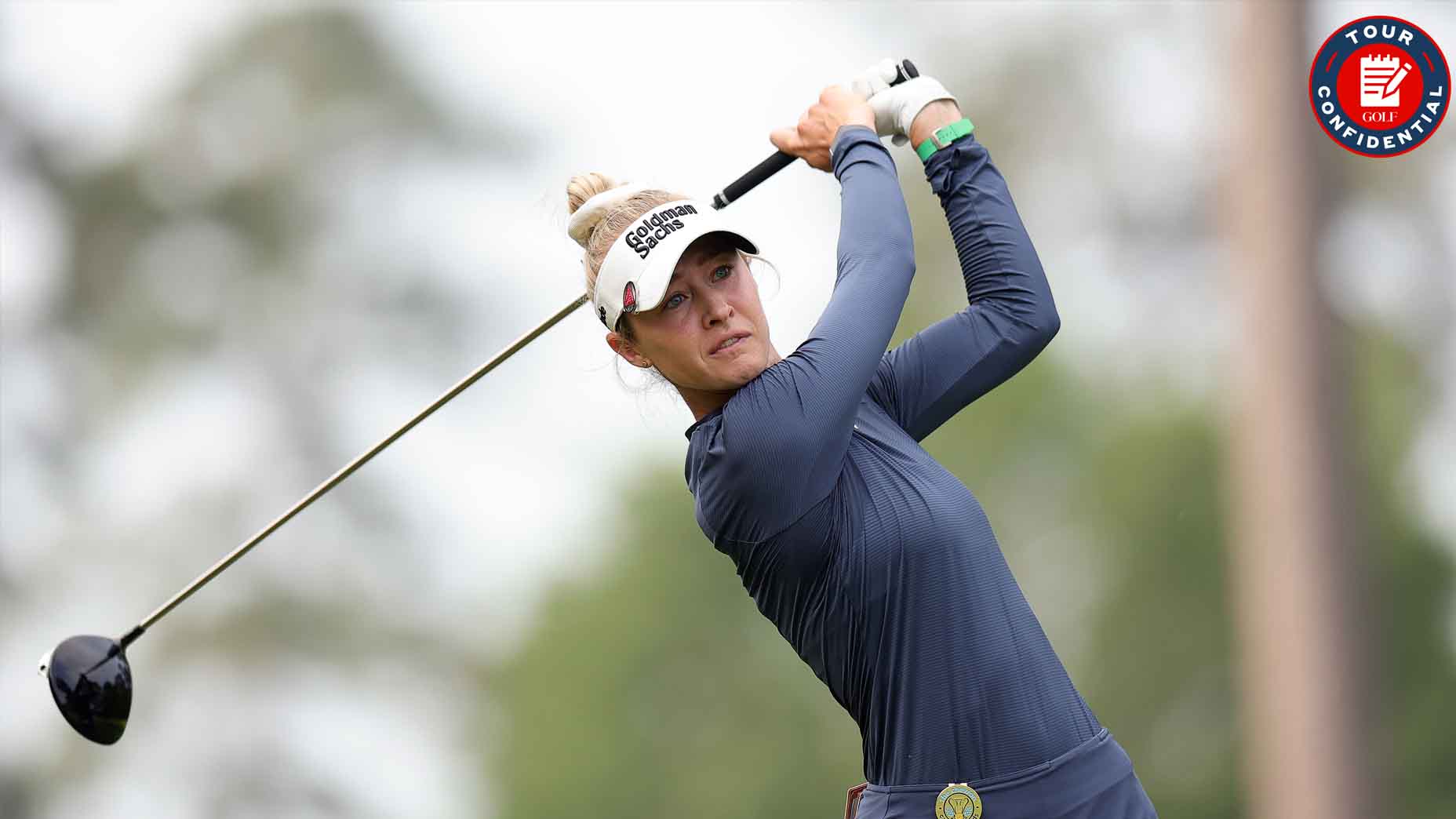Nelly Korda hits a tee shot during the 2025 Chevron Championship