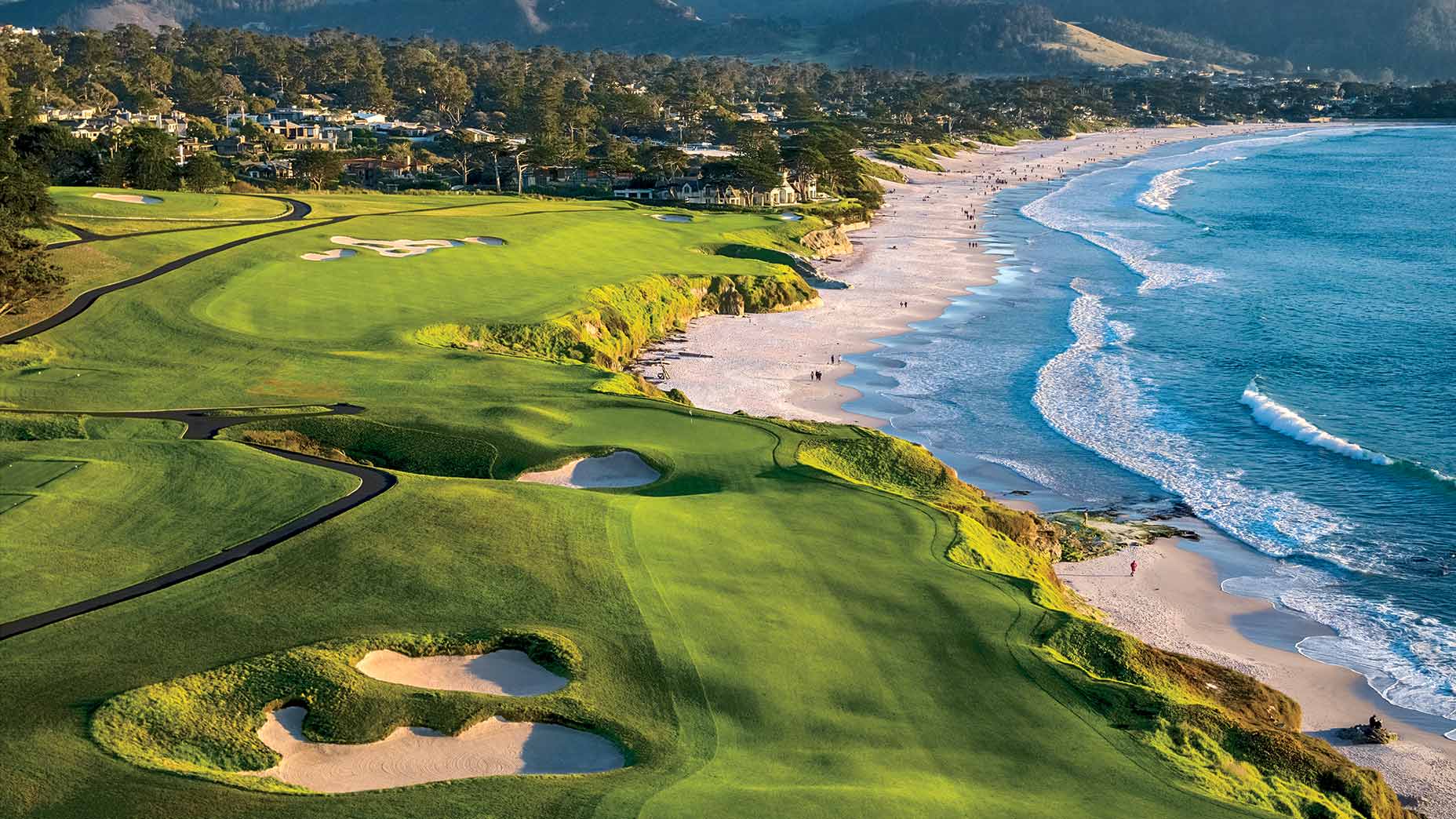 The par-4 9th hole at Pebble Beach.