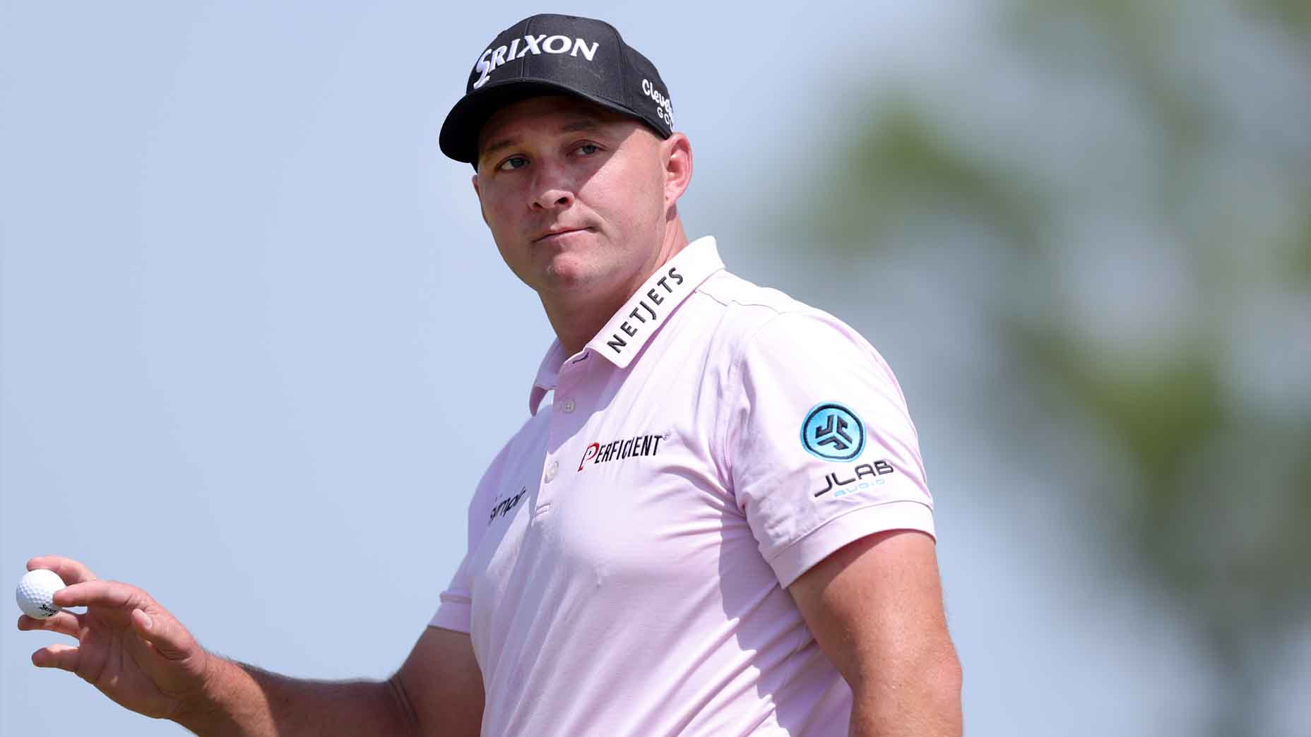 Sepp Straka acknowledges the crowd during the final round of the 2025 Truist Championship