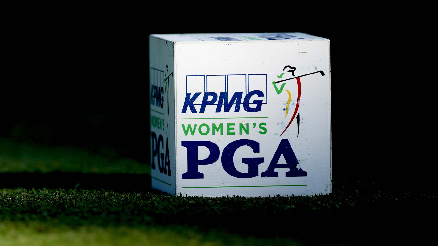 A KPMG Women's PGA Championship tee marker pictured during the first round.