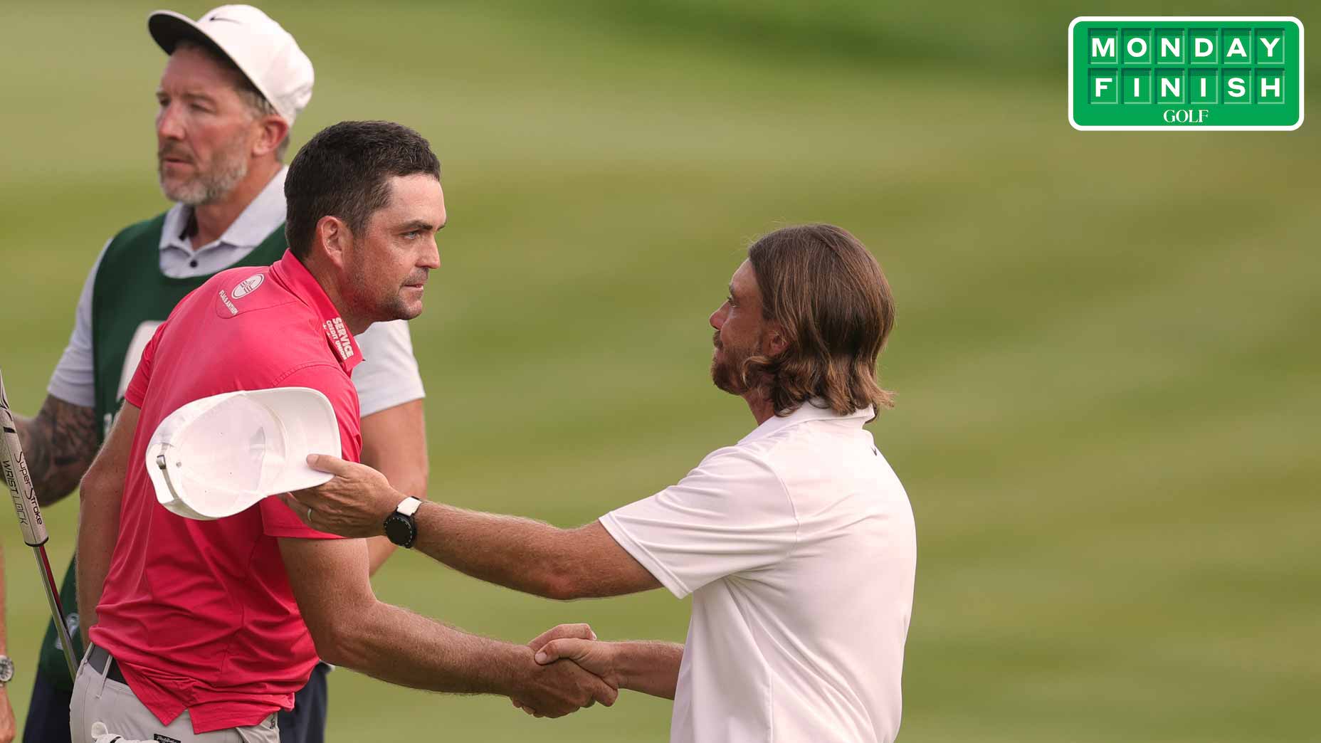 Keegan Bradley and Tommy Fleetwood shook hands on the 18th green at TPC River Highlands.