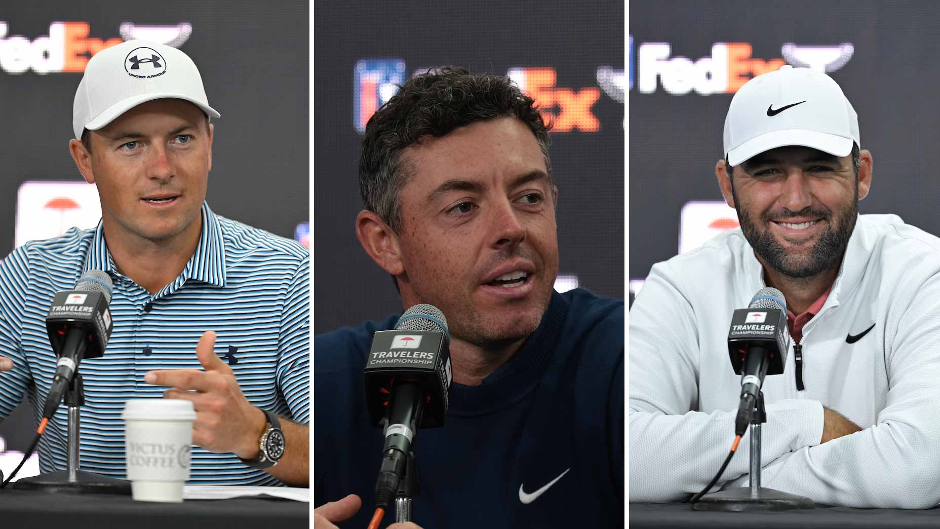 Jordan Spieth, Rory McIlroy, Scottie Scheffler