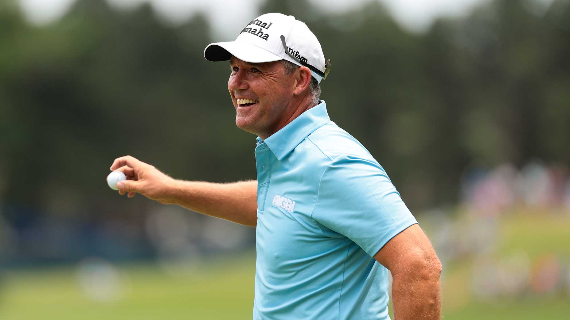 Padraig Harrington waves to the crowd after winning the U.S. Senior Open on Sunday in Colorado.