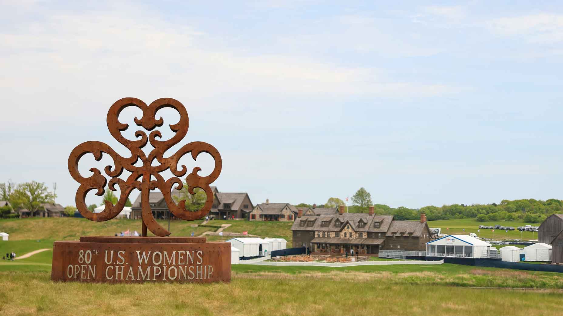 large metal u.s. women's open sign at erin hills during the 2025 u.s. women's open
