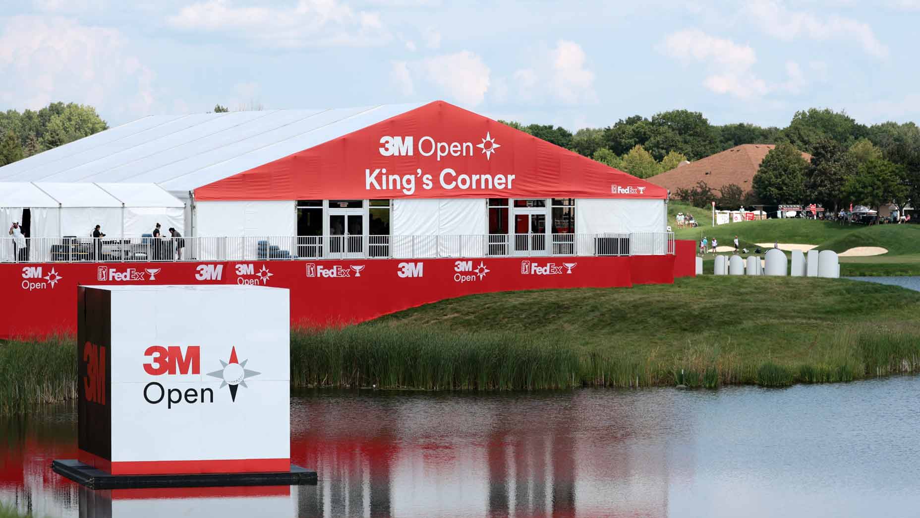 2025 3M Open sign and tent pictured at TPC Twin Cities.