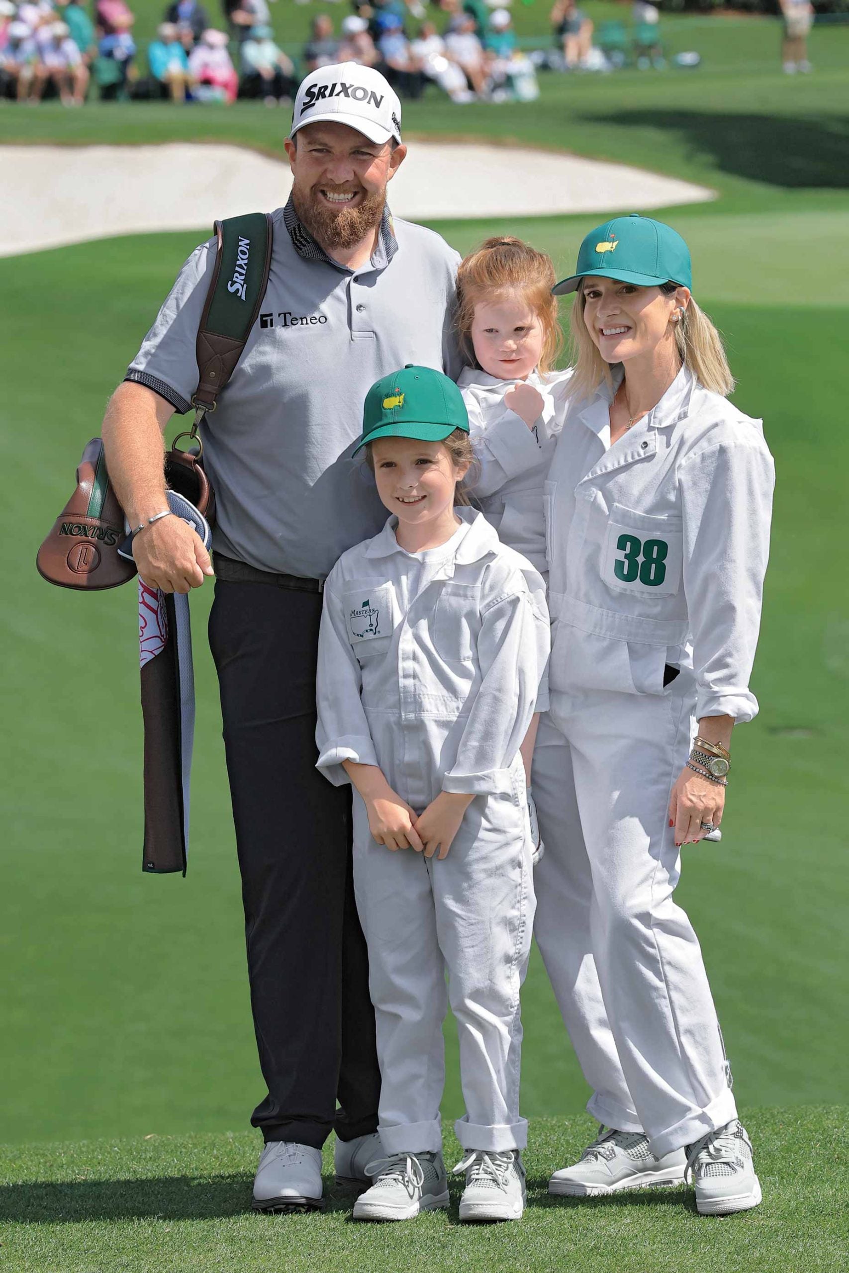 Shane Lowry and his family at the Masters Par-3 Contest.