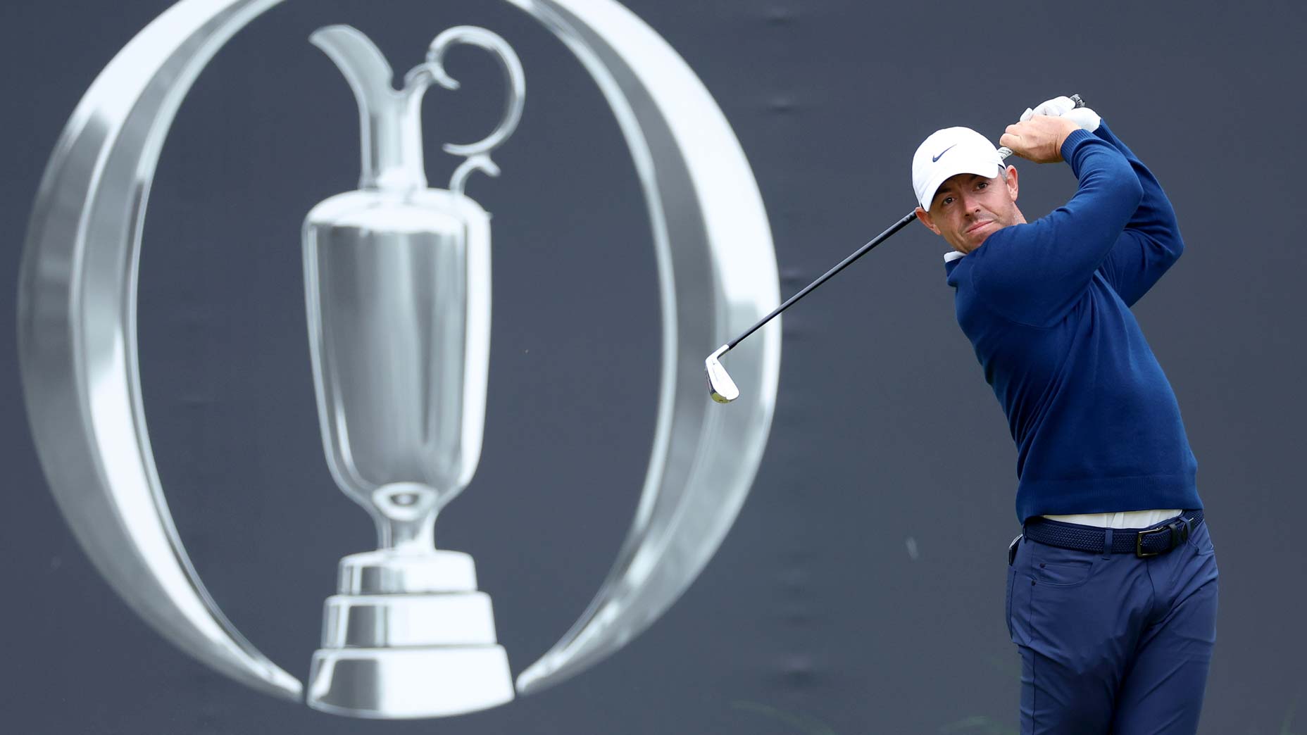Rory McIlroy of Northern Ireland plays his tee shot on the first hole during the second round of The 153rd Open Championship at Royal Portrush Golf Club on July 18, 2025 in Portrush, Northern Ireland.