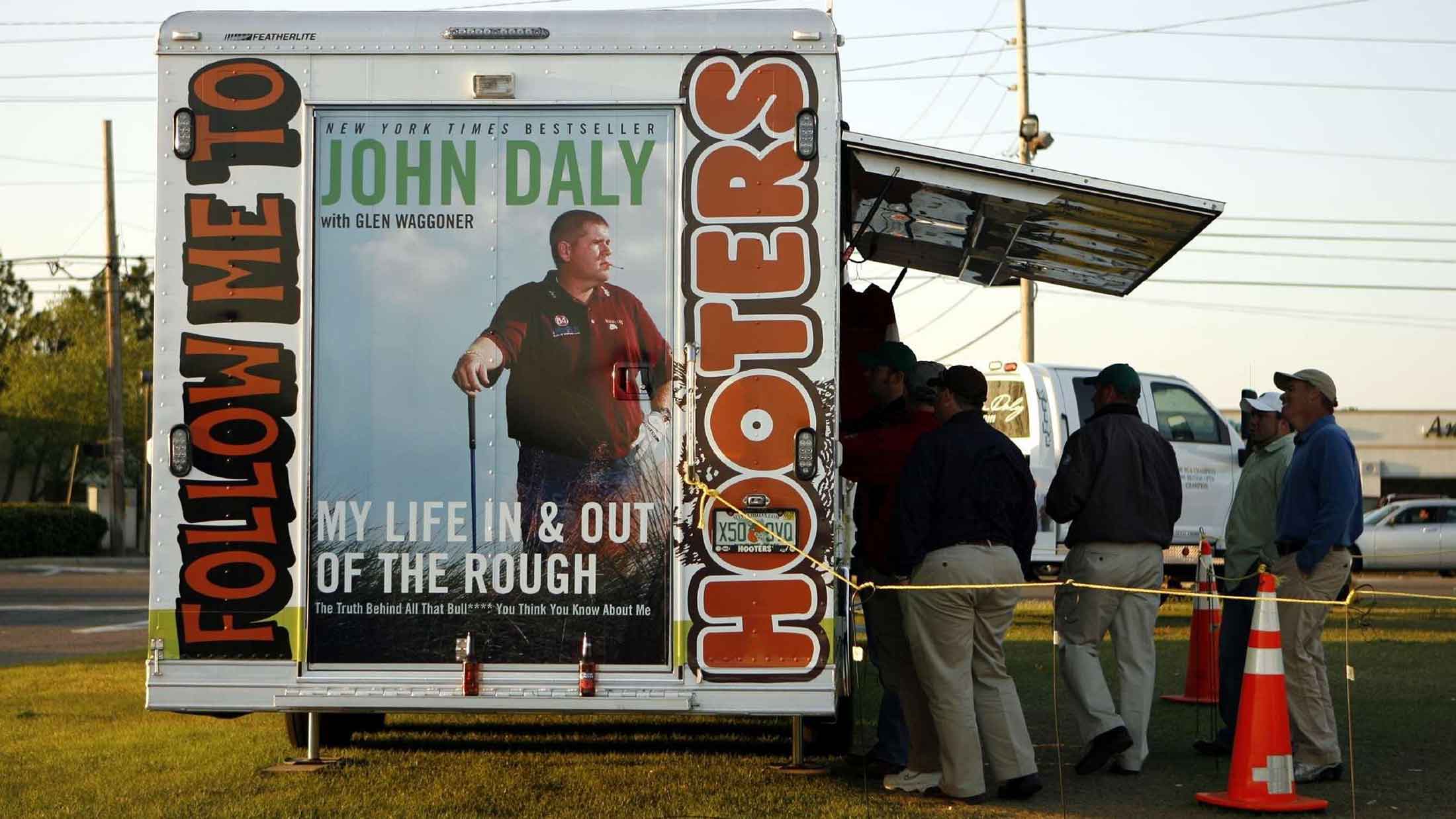 john daly's truck outside the hooters on washington rd in augusta