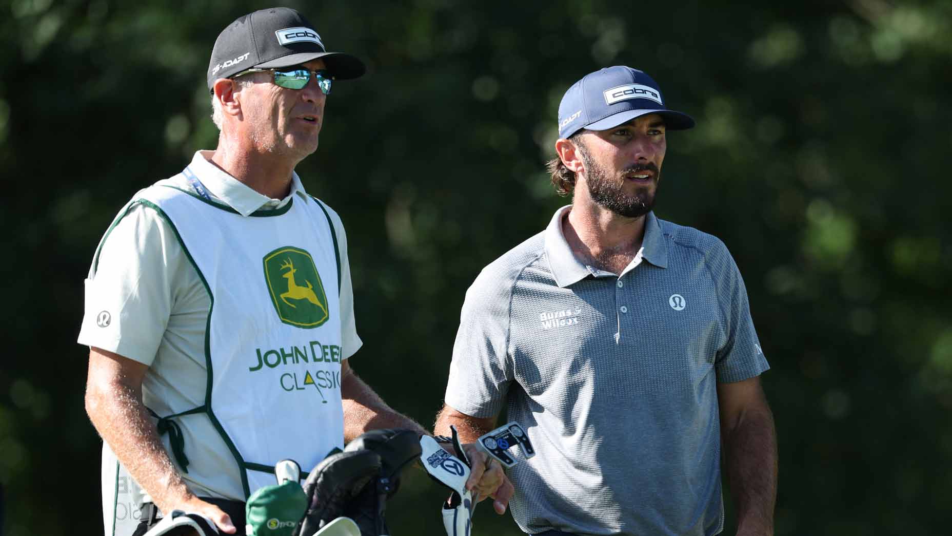 PGA Tour pro Max Homa talks with caddie during the 2025 John Deere Classic.