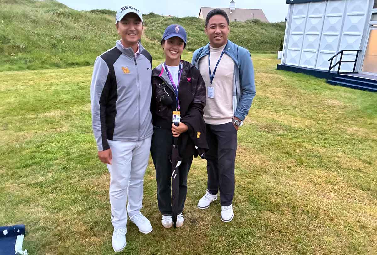 Sadom Kaewkanjana with girlfriend and agent at the OPen