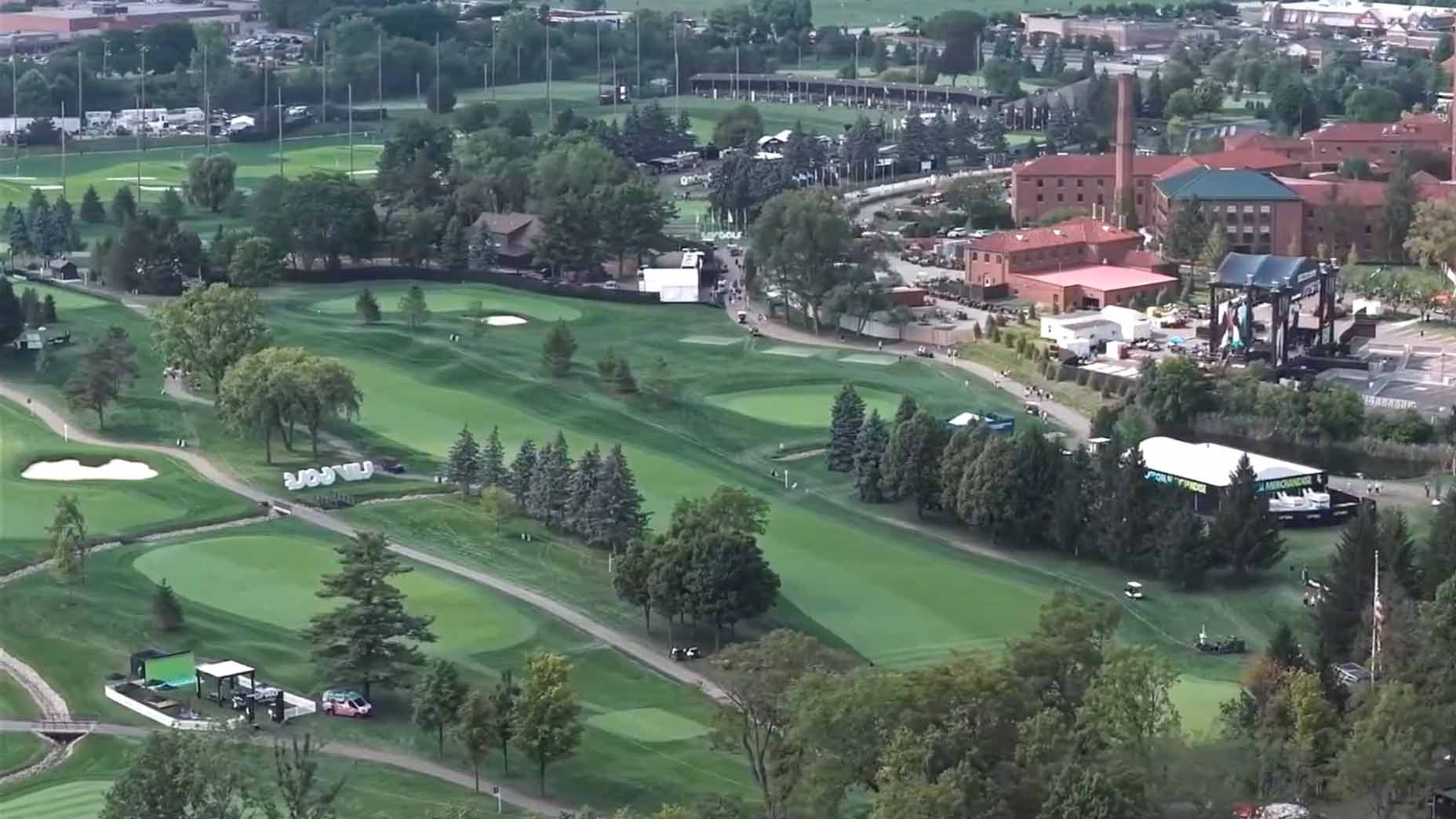 Aerial view of 2025 LIV Michigan team championship host course.