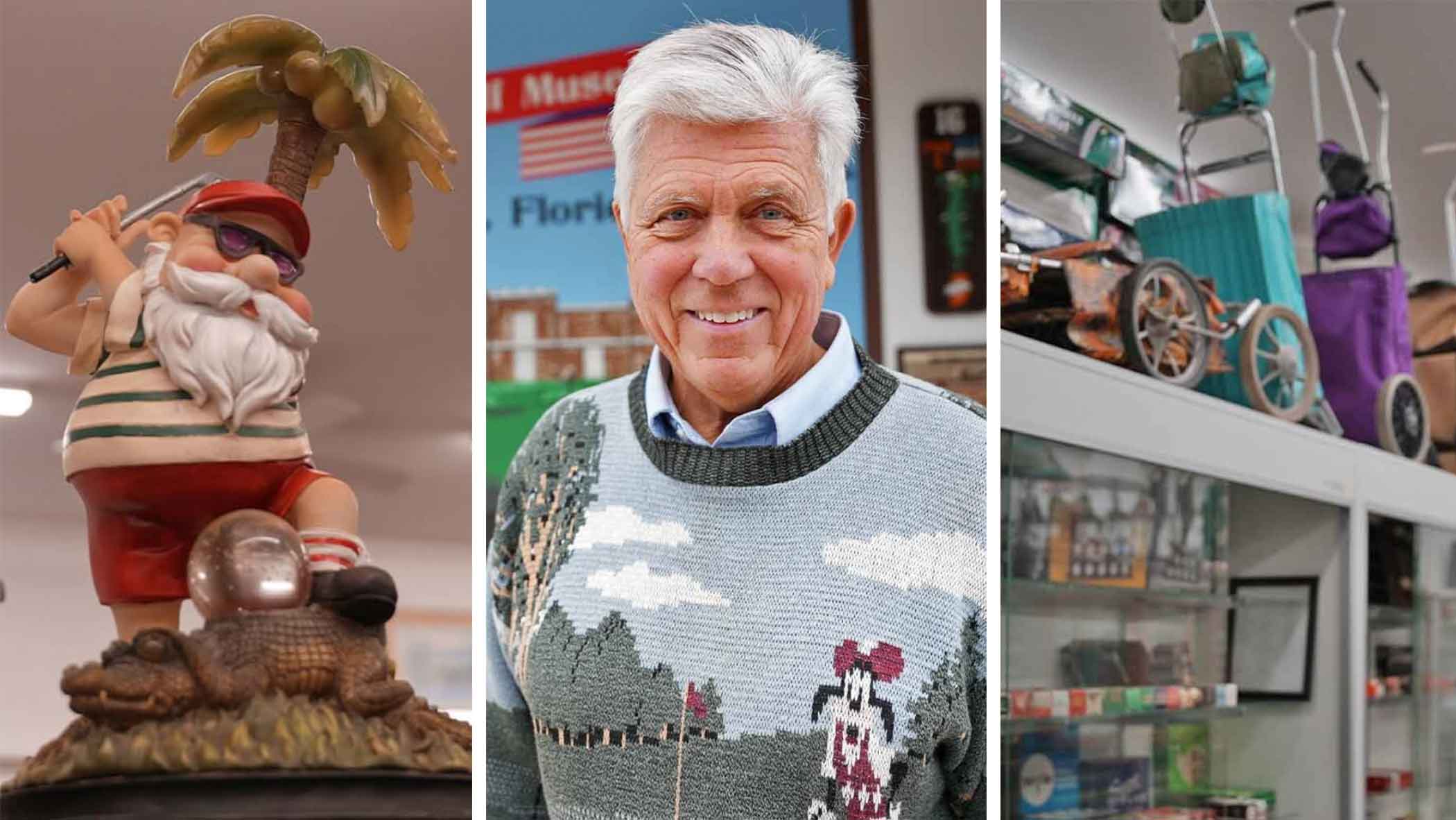 Robert Zokoe with scenes from his American Golf Museum