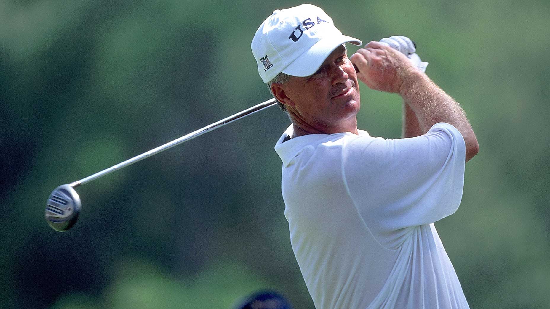 John Harris watches a shot during the 38th Walker Cup in Sea Island, Ga.