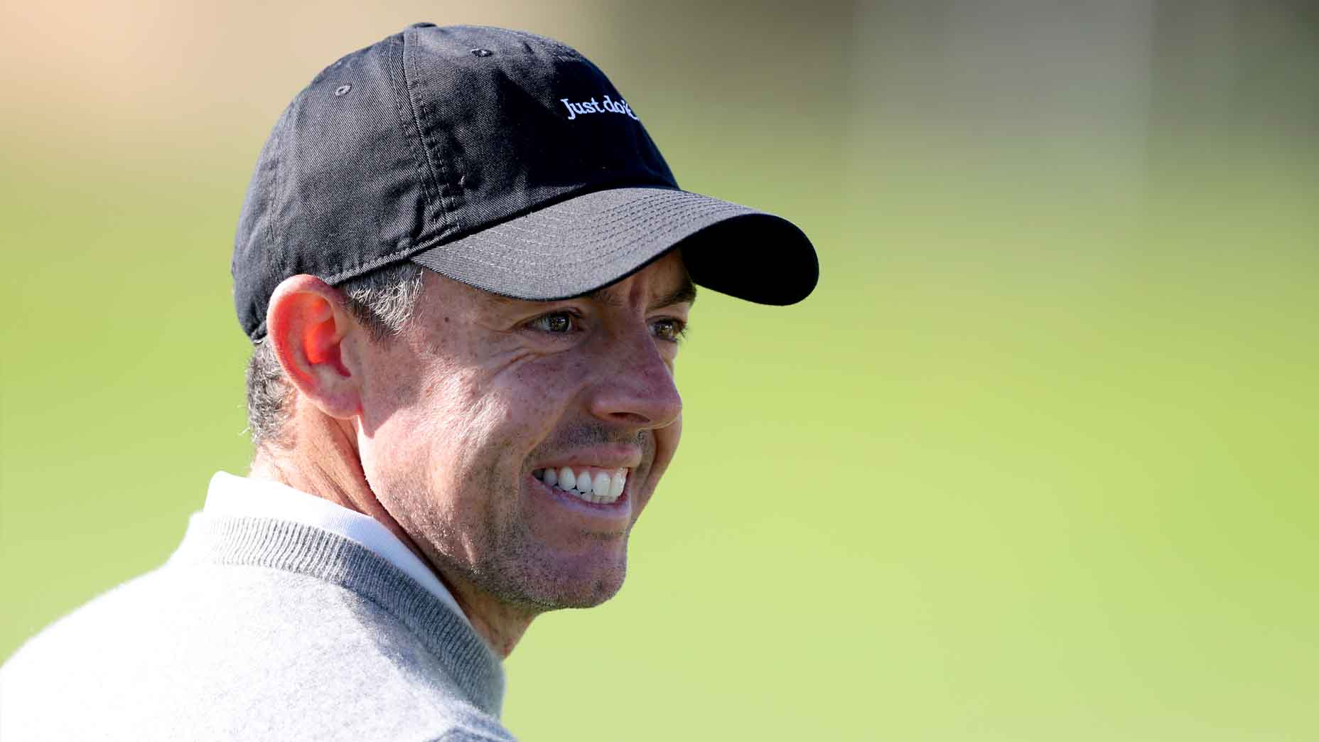 Rory McIlroy looks on during a practice round at the BMW PGA