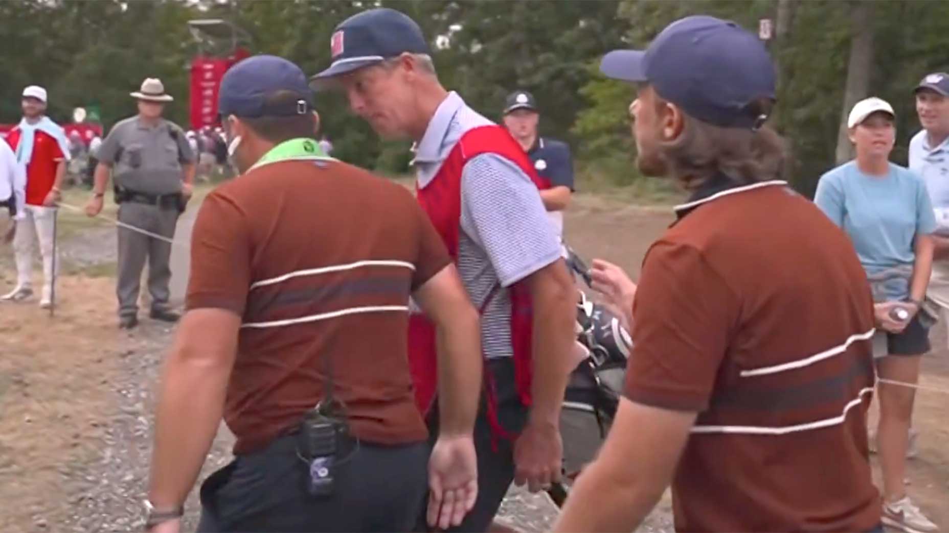 Ted Scott walking to the next tee at the ryder cup