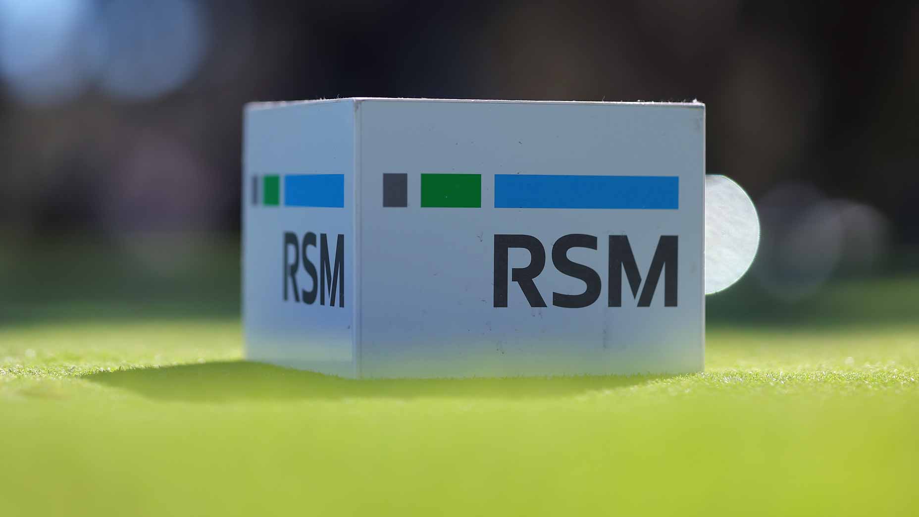 2025 RSM Classic tee box marker on the ninth tee at Sea Island.