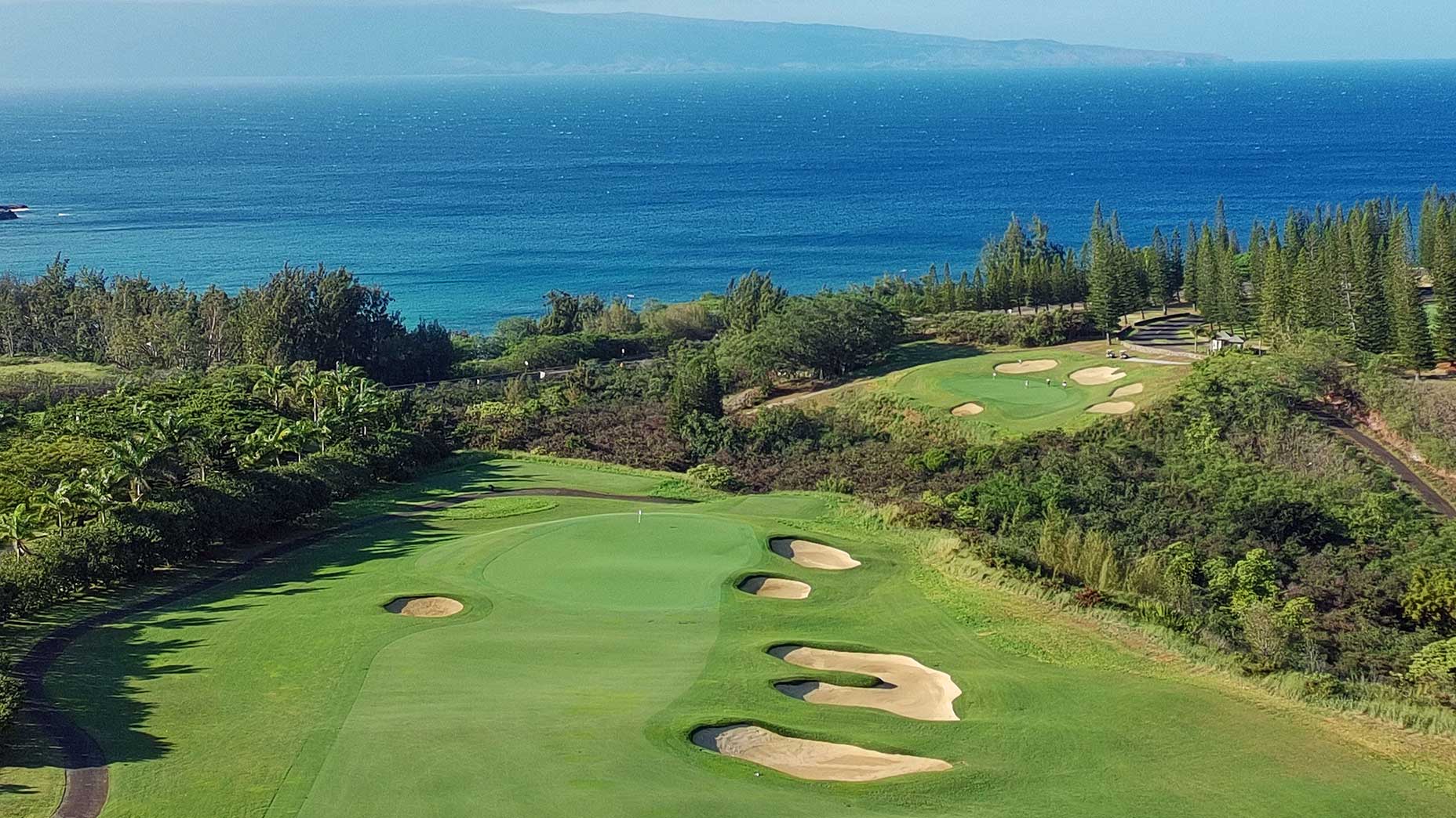 The 7th hole of the Plantation Course at Kapalua Resort.