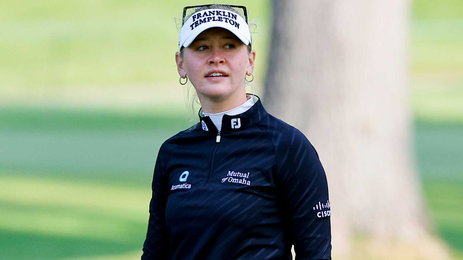 Jessica Korda at the 2023 Founders Cup, the most recent event she played prior to this week's Grant Thornton Invitational.