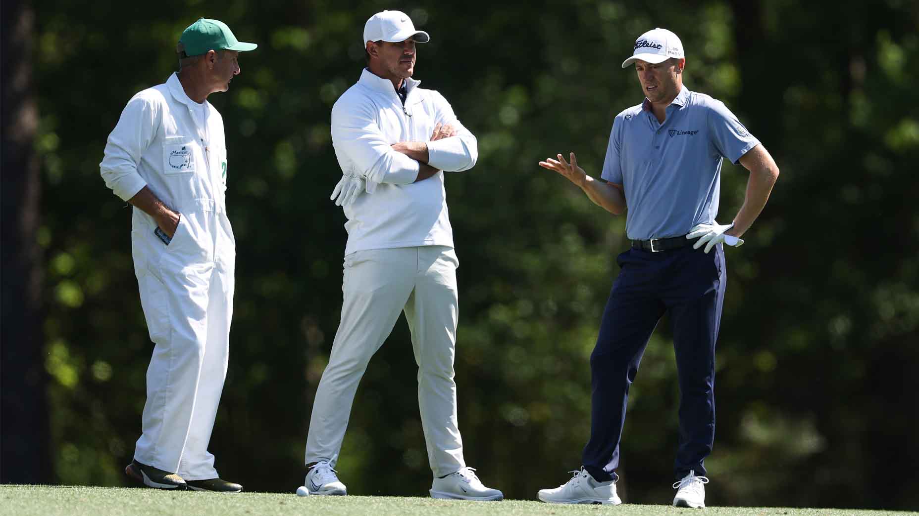 Justin Thomas and Brooks Koepka talk at Augsuta National
