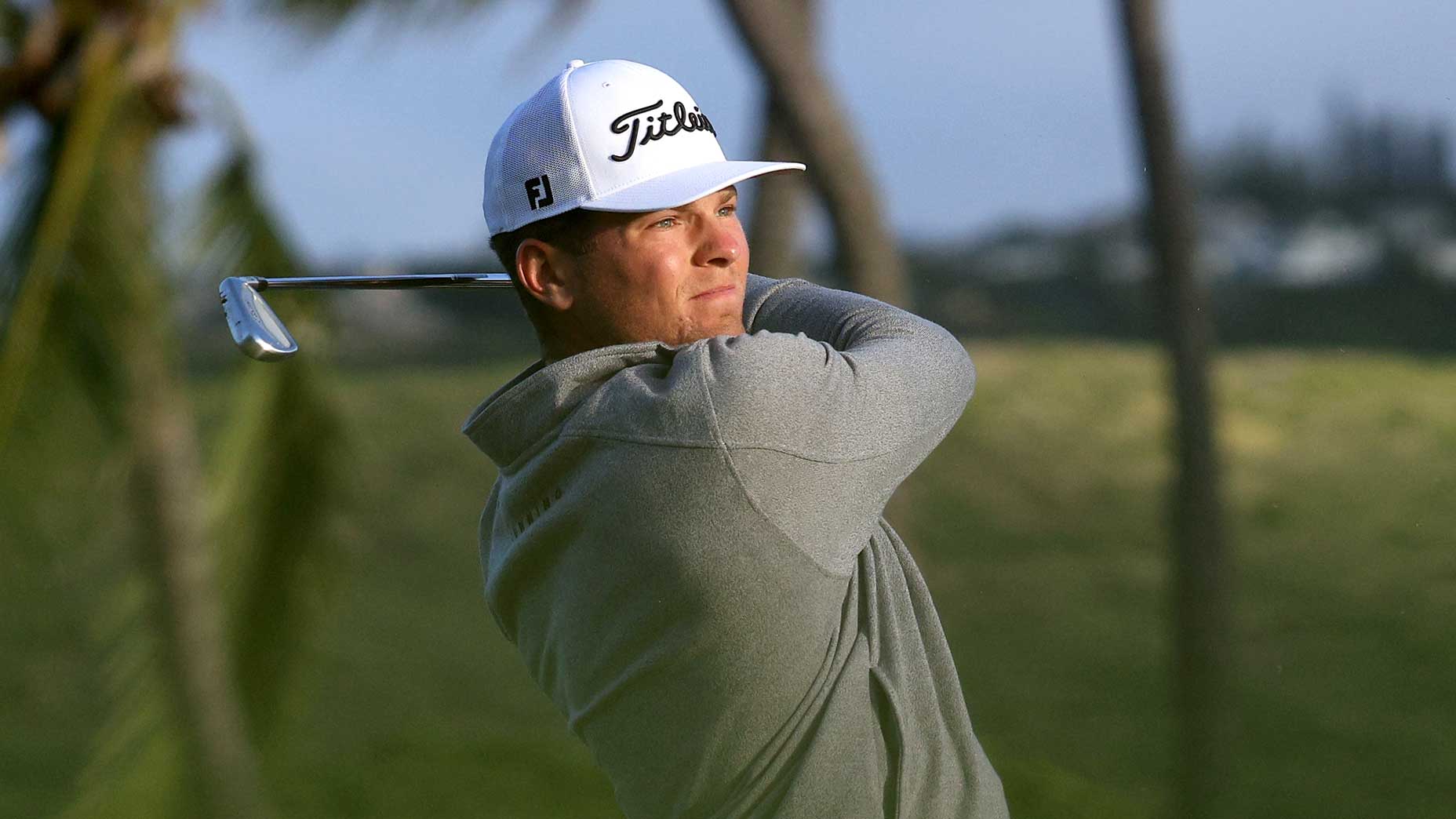 Michael Brennan watches a shot during the second round of the Sony Open earlier this month.