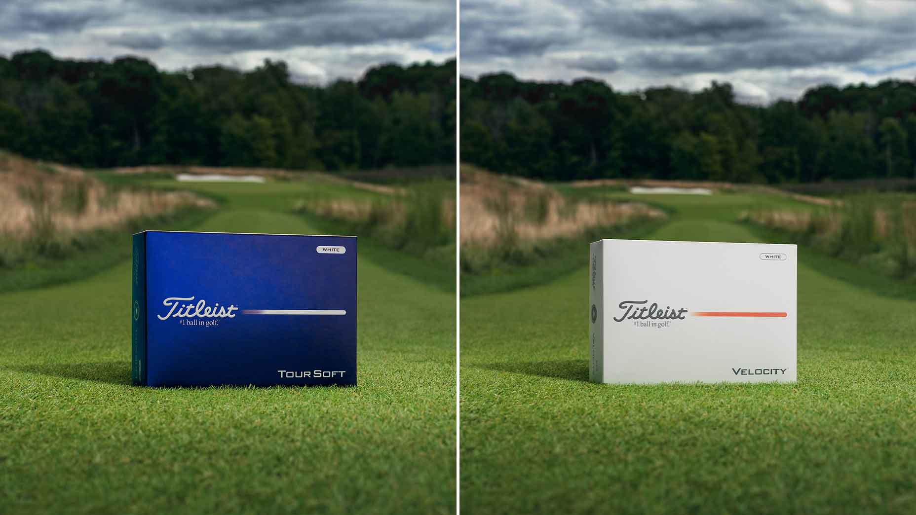 Titleist Tour Soft and Velocity golf balls.