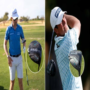 Ben Griffin and Viktor Hovland with new Ping drivers.