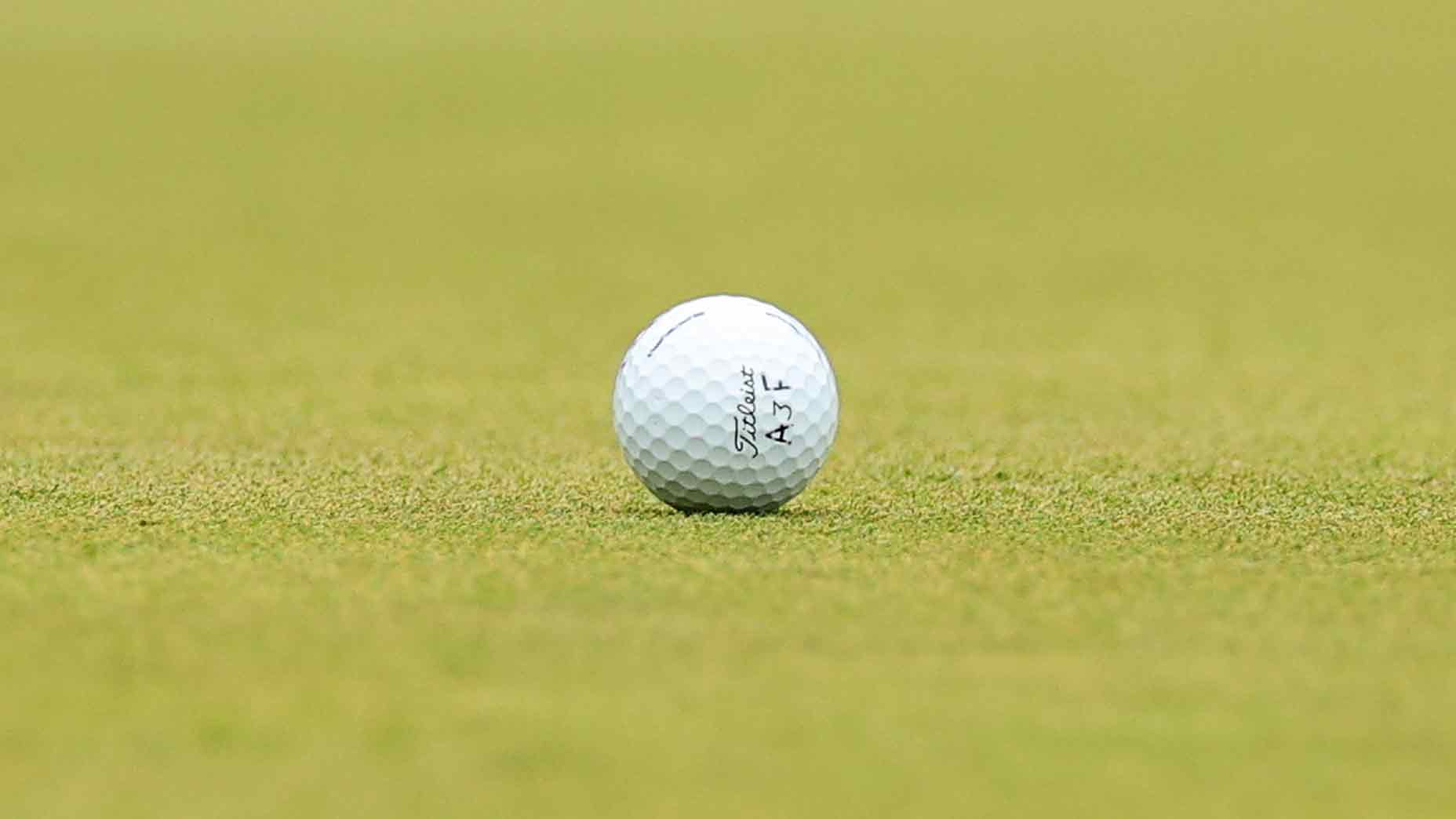 The golf ball of Tony Finau of the United States during the second round of the 123rd U.S. Open Championship at The Los Angeles Country Club on June 16, 2023 in Los Angeles, California. (Photo by Andrew Redington/Getty Images)