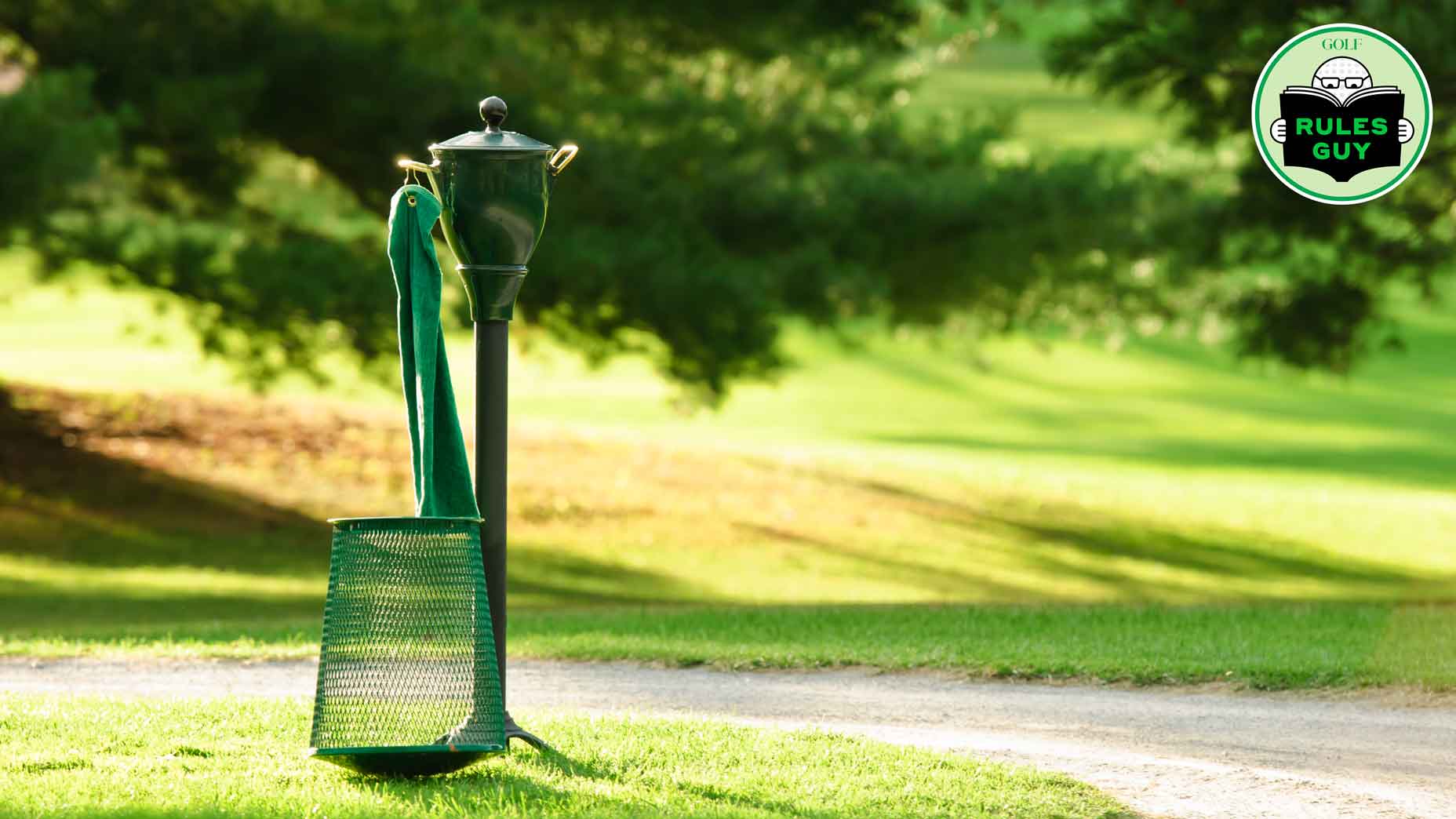 golf ball washer and trash can