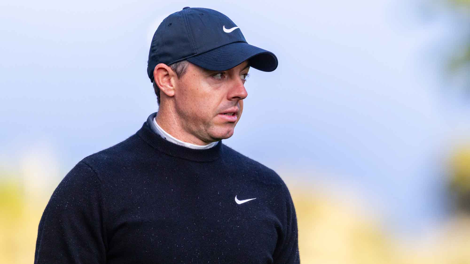 Rory McIlroy of Northern Ireland looks on at the second hole during the final round of the AT&T Pebble Beach Pro-Am 2026