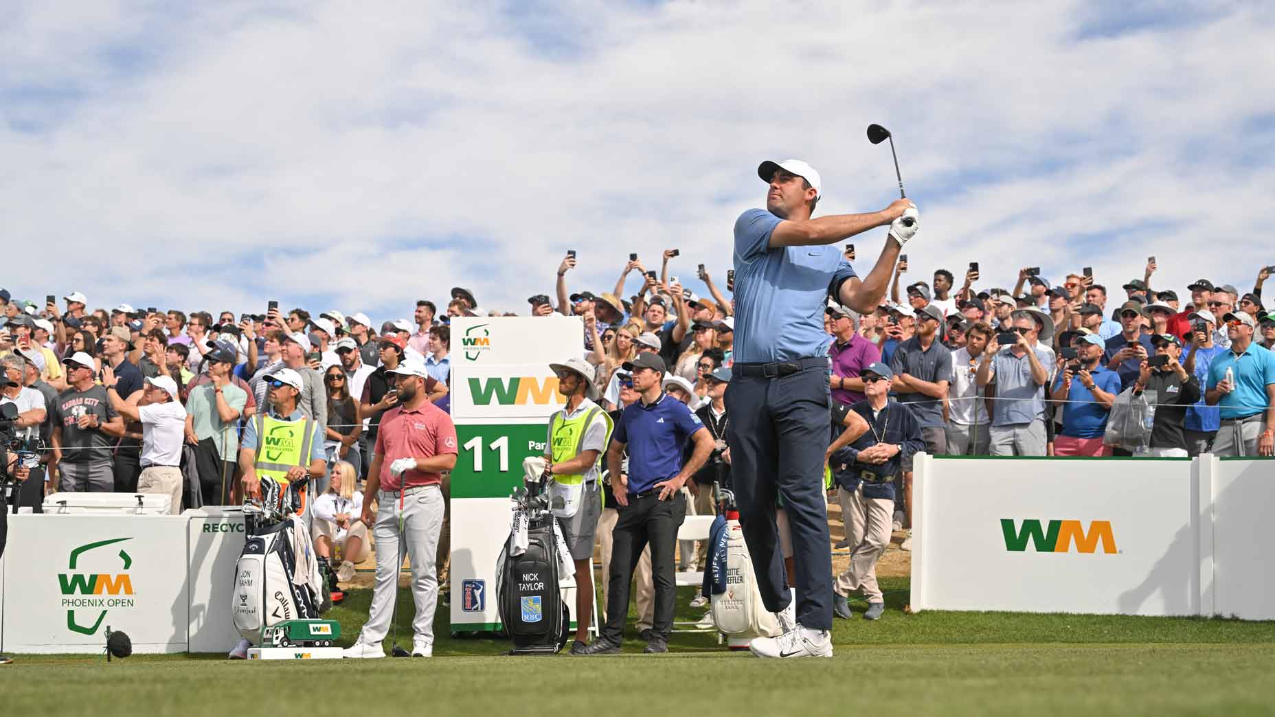 2026 WM Phoenix Open Thursday tee times: Scottie Scheffler hits a tee shot at TPC Scottsdale.