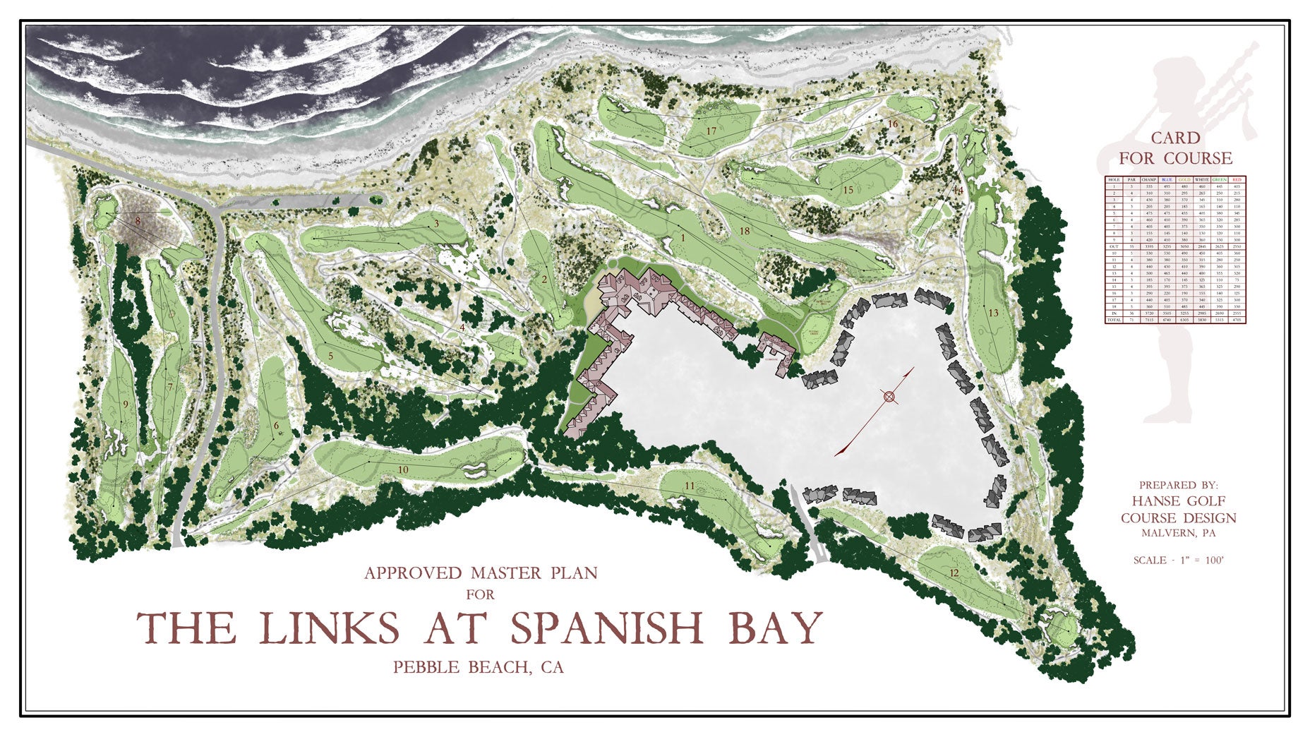 The plan for the new Links at Spanish Bay.