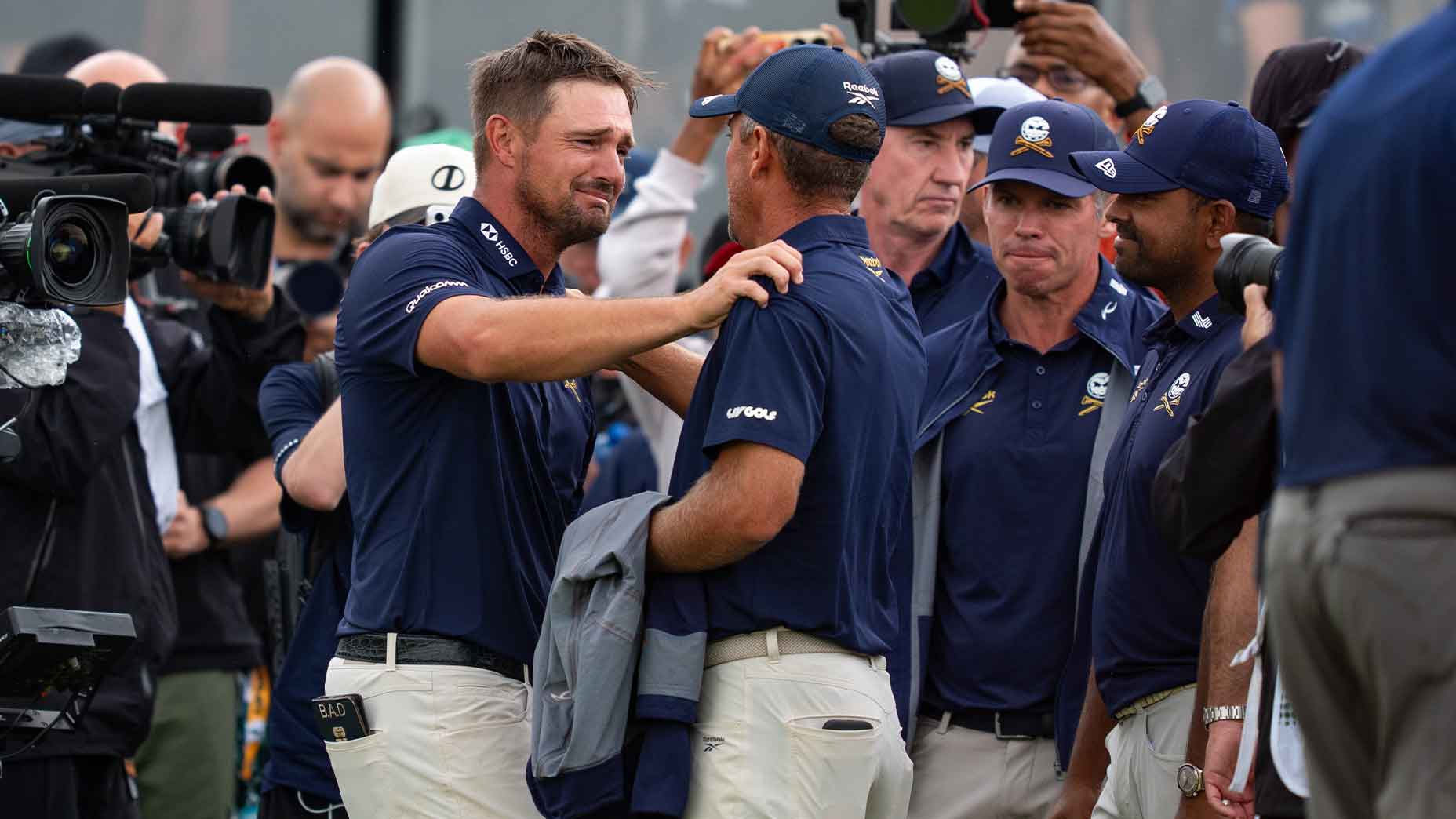 First place team champions, Charles Howell III, Anirban Lahiri and Paul Casey celebrate with First place individual champion, Captain Bryson DeChambeau of Crushers GC after the final round of LIV Golf South Africa at The Club at Steyn City on Sunday, March 22, 2026 in Midrand, South Africa. (Photo by Mateo Villalba/LIV Golf)