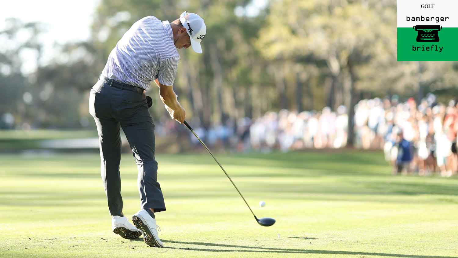 justin thomas hitting tee shot at players championship
