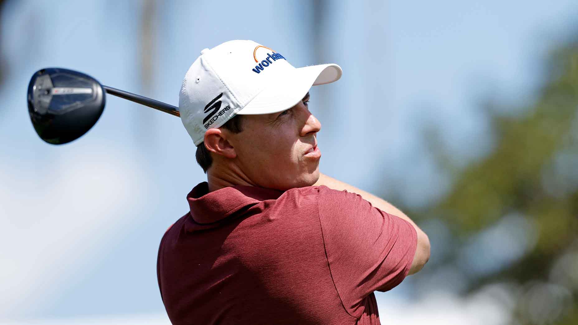 Matt Fitzpatrick of England hits a drive at the 15th hole during the final round of the Arnold Palmer Invitational presented by Mastercard 2026 at Arnold Palmer Bay Hill Golf Course on March 08, 2026 in Orlando, Florida. (Photo by Joe Robbins/Icon Sportswire via Getty Images)