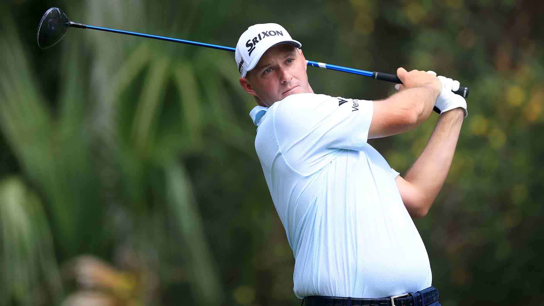 Sepp Straka of Austria tees off on the 2nd hole during the final round of THE PLAYERS Championship 2026 at THE PLAYERS Stadium course at TPC Sawgrass on March 15, 2026 in Ponte Vedra Beach, Florida. (Photo by David Cannon/Getty Images)