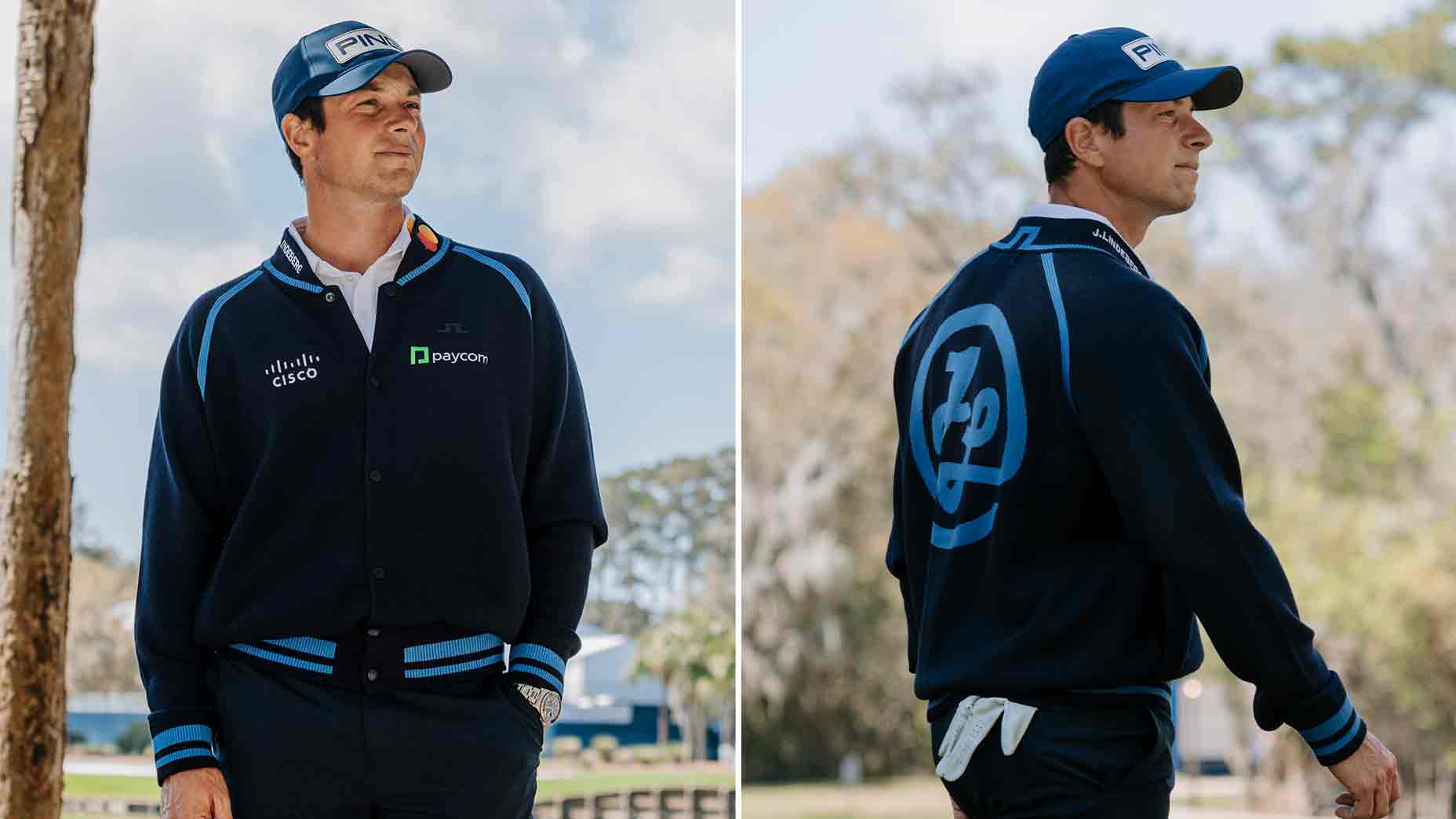 Viktor Hovland sported a fashionable sweater at TPC Sawgrass