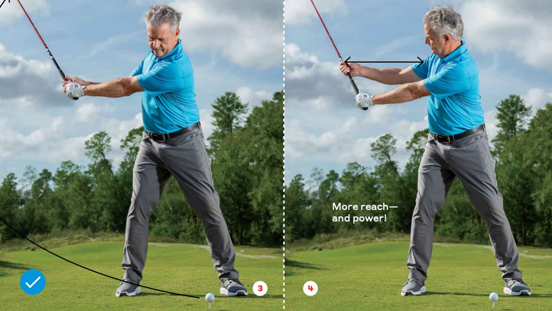 bernie najar demonstrates how to get wider during the backswing