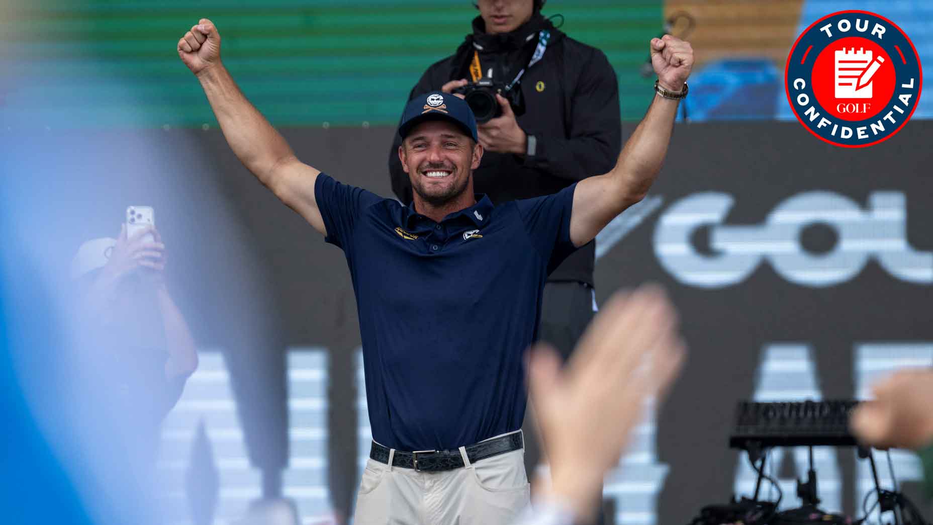 bryson dechambeau celebrates after winning liv south africa
