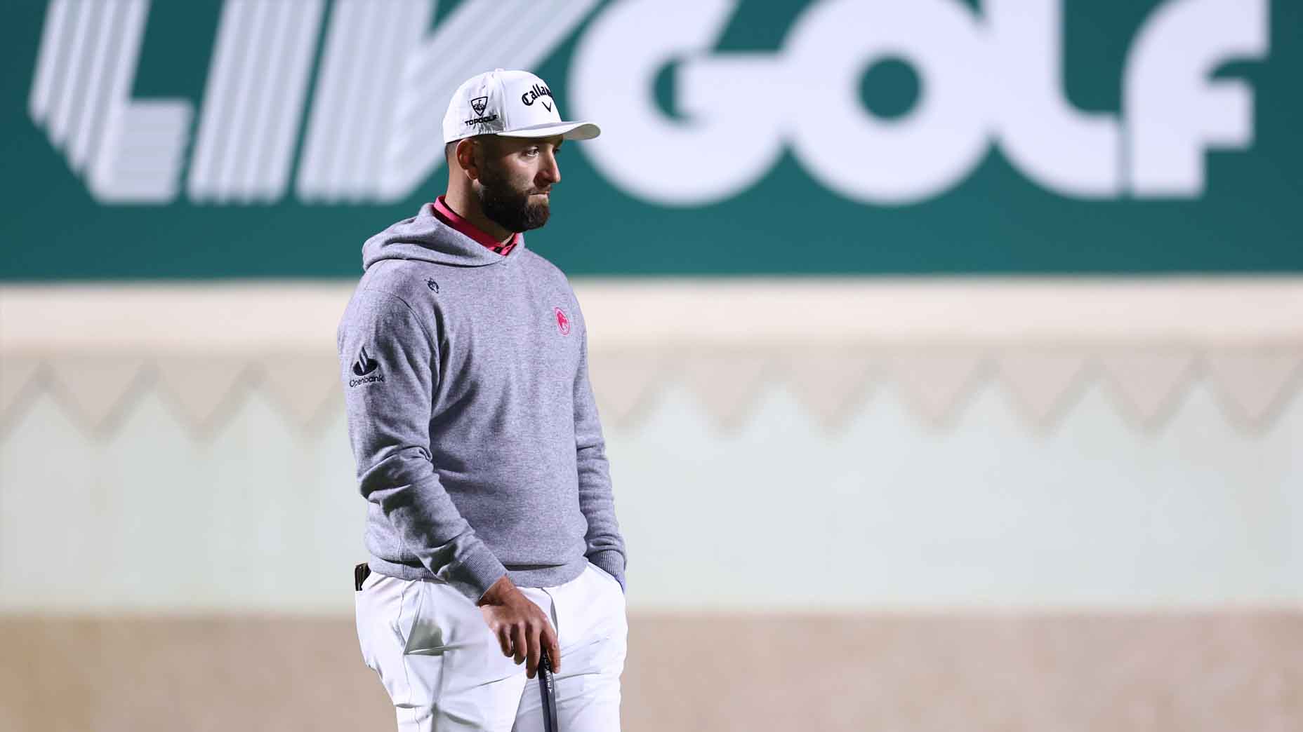 Jon Rahm looks on during LIV Golf Riyadh