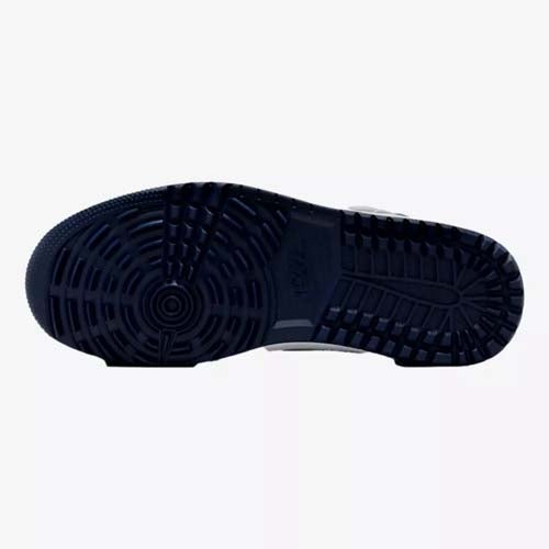 The image shows the black rubber outsole of one of the best Jordan golf shoes, featuring a circular and grid-like tread pattern, viewed from the bottom against a plain white background.
