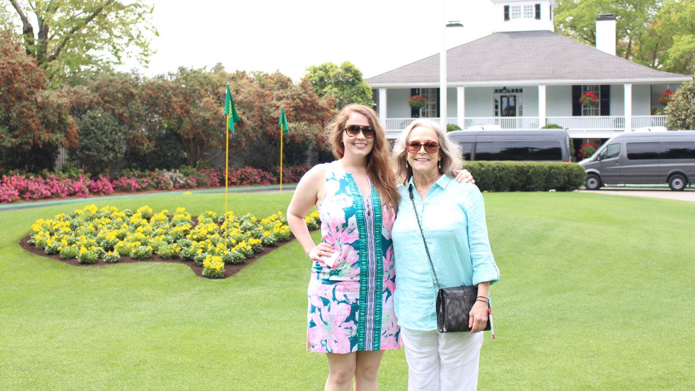 April Polatty McDaniel and Sherri DeWitt Polatty at Augusta National.