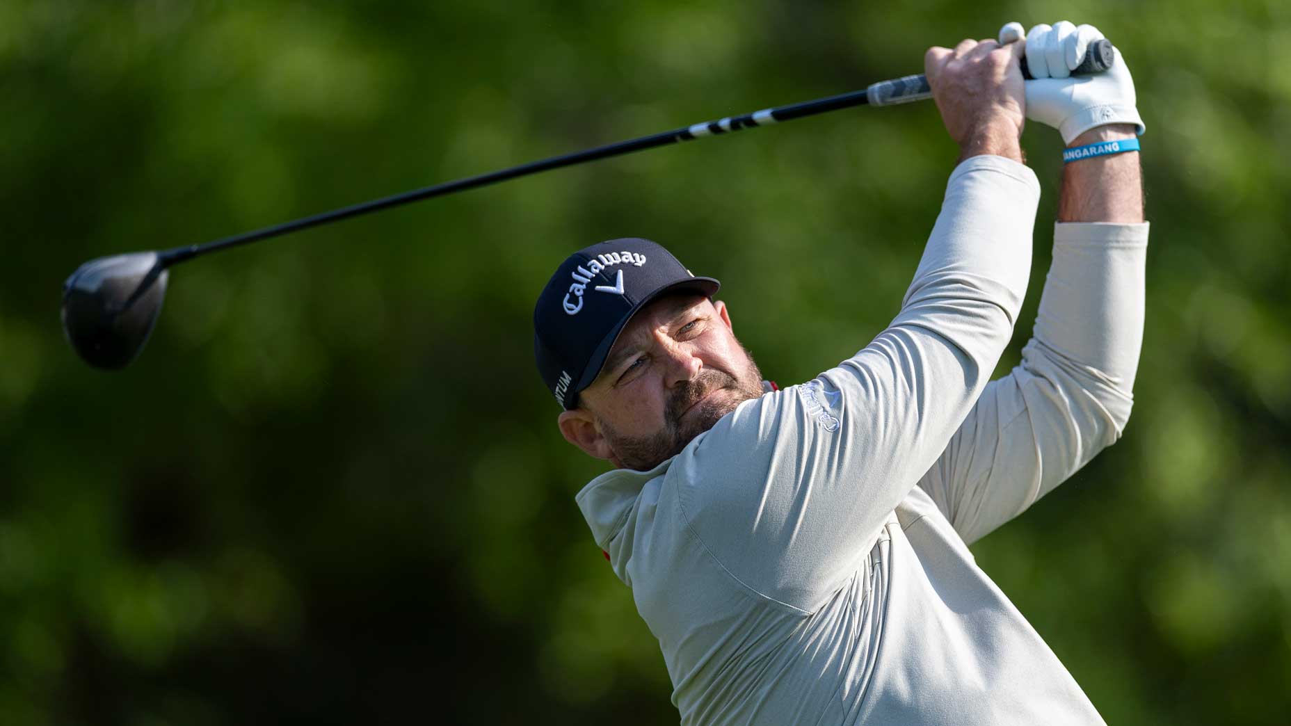 Amateur Brandon Holtz of the United States plays a stroke from the No. 5 tee during a practice round prior to the Masters at Augusta National Golf Club, Wednesday, April 08, 2026. (Photo by Simon Bruty/Augusta National/Getty Images)