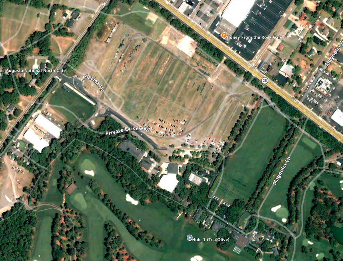 A satellite view of Augusta National Golf Club circa 2004.