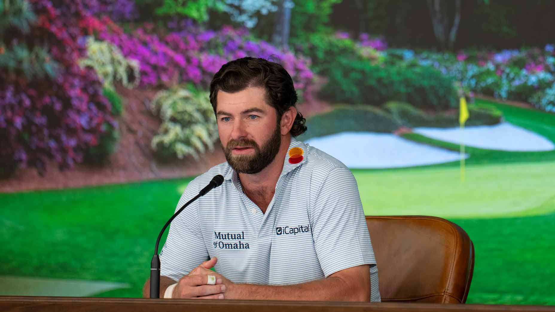 Cameron Young speaks to media ahead of Sunday's final round of the 2026 Masters at Augusta National.